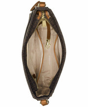Load image into Gallery viewer, Michael Kors Signature Jet Set Large Signature Messenger Crossbody Bag (Brown Signature)