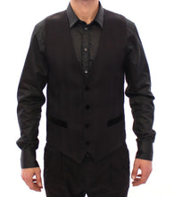 Load image into Gallery viewer, Dolce & Gabbana Elegant Black Wool Silk Blend Dress Vest