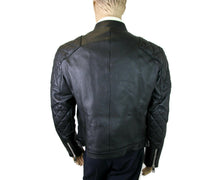 Load image into Gallery viewer, Burberry Burberry Men's Black Leather Diamond Quilted Biker Jacket