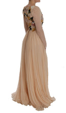 Load image into Gallery viewer, Dolce & Gabbana Elegant Floral Embroidered Silk Maxi Dress