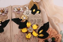 Load image into Gallery viewer, Dolce & Gabbana Elegant Floral Embroidered Silk Maxi Dress