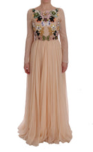 Load image into Gallery viewer, Dolce & Gabbana Elegant Floral Embroidered Silk Maxi Dress