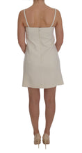 Load image into Gallery viewer, Dolce & Gabbana Elegant White Wool Shift Dress with Gold Brooch