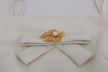 Load image into Gallery viewer, Dolce & Gabbana Elegant White Wool Shift Dress with Gold Brooch