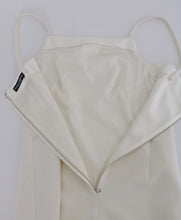Load image into Gallery viewer, Dolce & Gabbana Elegant White Wool Shift Dress with Gold Brooch