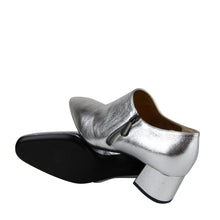 Load image into Gallery viewer, Bottega Veneta Bottega Veneta Women's Metallic Silver Leather Ankle Booties