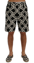 Load image into Gallery viewer, Dolce & Gabbana Chic Black & White Patterned Linen Shorts