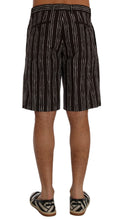 Load image into Gallery viewer, Dolce & Gabbana Bordeaux Striped Cotton Knee High Shorts