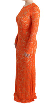Load image into Gallery viewer, Dolce & Gabbana Elegant Long-Sleeve Full-Length Orange Sheath Dress