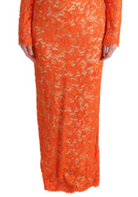 Load image into Gallery viewer, Dolce & Gabbana Elegant Long-Sleeve Full-Length Orange Sheath Dress