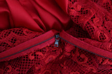 Load image into Gallery viewer, Dolce & Gabbana Elegant Red Sheath Dress with Silk Bow Belt
