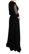 Load image into Gallery viewer, Dolce & Gabbana Elegant Black Floral Maxi Dress