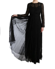 Load image into Gallery viewer, Dolce & Gabbana Elegant Black Sheath Long Sleeve Dress
