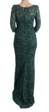 Load image into Gallery viewer, Dolce & Gabbana Elegant Green Crystal Embellished Sheath Dress