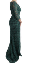 Load image into Gallery viewer, Dolce & Gabbana Elegant Green Crystal Embellished Sheath Dress