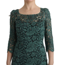 Load image into Gallery viewer, Dolce & Gabbana Elegant Green Crystal Embellished Sheath Dress
