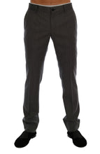 Load image into Gallery viewer, Dolce & Gabbana Elegant Gray Striped Wool Formal Trousers