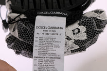 Load image into Gallery viewer, Dolce & Gabbana Elegant Black & White Floral Lace Crystal Hair Claw