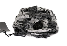 Load image into Gallery viewer, Dolce & Gabbana Elegant Black & White Floral Lace Crystal Hair Claw