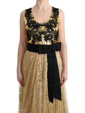 Load image into Gallery viewer, Dolce & Gabbana Elegant Gold Floral Lace Gown Dress