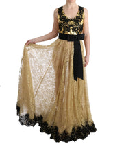 Load image into Gallery viewer, Dolce & Gabbana Elegant Gold Floral Lace Gown Dress