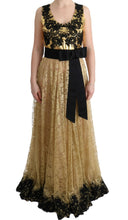 Load image into Gallery viewer, Dolce & Gabbana Elegant Gold Floral Lace Gown Dress