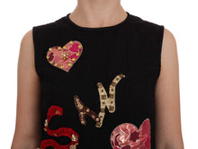 Load image into Gallery viewer, Dolce & Gabbana Black Crystal-Embellished Stretch Mini Dress