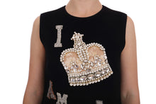Load image into Gallery viewer, Dolce & Gabbana Black Wool Crystal Princess Dress