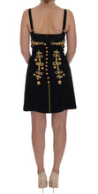 Load image into Gallery viewer, Dolce & Gabbana Elegant Black A-Line Sleeveless Dress with Gold Details