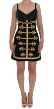 Load image into Gallery viewer, Dolce & Gabbana Elegant Black A-Line Sleeveless Dress with Gold Details