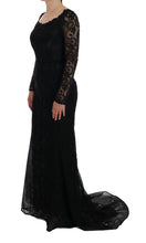 Load image into Gallery viewer, Dolce & Gabbana Elegant Full Length Black Sheath Maxi Dress