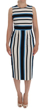 Load image into Gallery viewer, Dolce & Gabbana Chic Striped Silk Sheath Dress
