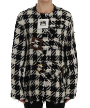 Load image into Gallery viewer, Dolce & Gabbana Black White Wool Knitted Crystal Jacket