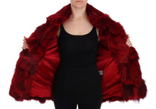 Load image into Gallery viewer, Dolce & Gabbana Luxurious Red Coyote Fur Long Vest Jacket