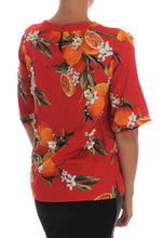 Load image into Gallery viewer, Dolce & Gabbana Embellished Crepe Blouse with Blossom Print