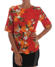Load image into Gallery viewer, Dolce & Gabbana Embellished Crepe Blouse with Blossom Print