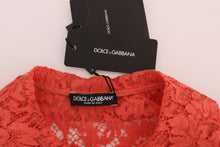 Load image into Gallery viewer, Dolce & Gabbana Elegant Orange Floral Lace Crystal Cardigan Blouse