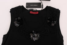 Load image into Gallery viewer, Dolce & Gabbana Black Floral Sequined Cami Blouse