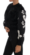 Load image into Gallery viewer, Dolce & Gabbana Floral Brocade Black Fur Sweater