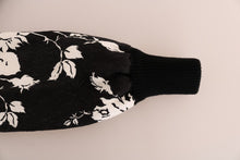 Load image into Gallery viewer, Dolce & Gabbana Floral Brocade Black Fur Sweater