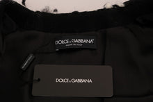 Load image into Gallery viewer, Dolce & Gabbana Black and White Fringed Wool Coat Jacket