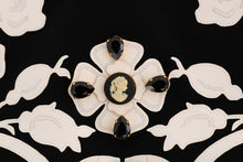 Load image into Gallery viewer, Dolce & Gabbana Black White Floral Baroque Crystal Pencil Skirt