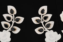 Load image into Gallery viewer, Dolce & Gabbana Black White Floral Baroque Crystal Pencil Skirt