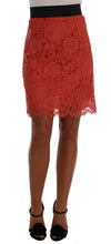 Load image into Gallery viewer, Dolce & Gabbana Orange Macramé Lace Pencil Skirt