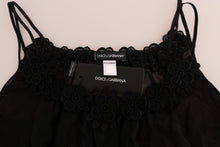 Load image into Gallery viewer, Dolce & Gabbana Elegant Black Silk Lace Chemise Dress