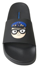 Load image into Gallery viewer, Dolce & Gabbana Black Slides Sandals Beach Saint Barth Shoes