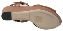 Load image into Gallery viewer, Dolce & Gabbana Chic Brown Leather Ankle Strap Wedges