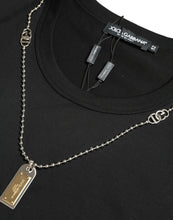 Load image into Gallery viewer, Dolce & Gabbana Black Cotton Dog Tag Round Neck T-shirt