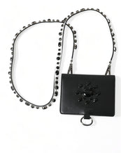 Load image into Gallery viewer, Dolce & Gabbana Black Leather Crystal Embellished Card Holder Wallet