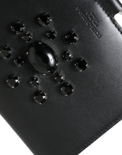 Load image into Gallery viewer, Dolce & Gabbana Black Leather Crystal Embellished Card Holder Wallet